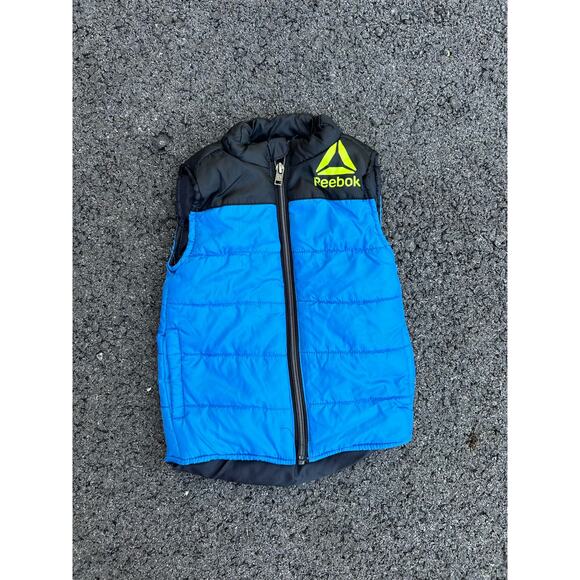 Reebok Puffer Vest Boys Girls Unisex 24 Month Blue Green Toddler Vest Full Zip - Picture 1 of 3